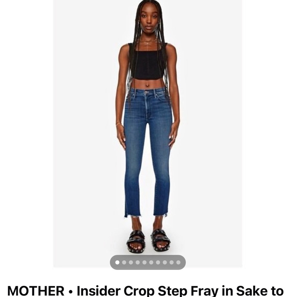 MOTHER Insider Crop Step Fray Jeans in Blue